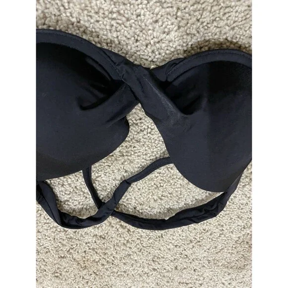 Athleta XS black two-piece bikini set halter underwire top high-waisted Shorts - Picture 10 of 15